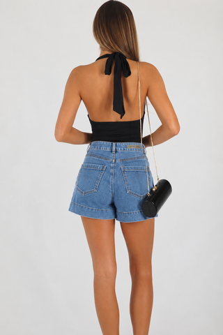 Melanie Denim Shorts - Mid Blue