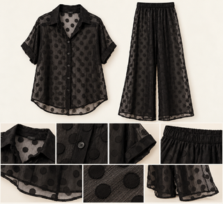 Janie Sheer Shirt and Pants Set - By Frankie Sets By Frankie