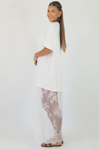 Oversized Tee With Lace Skirt - By Frankie maxi dress By Frankie