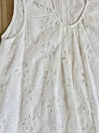 Taline White Cotton Embroidered Mini - By Frankie Dresses Du Soleil