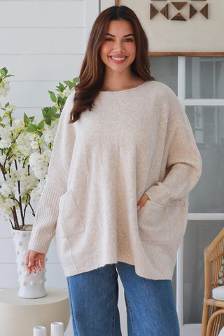 Elke Jumper - Beige Tops Isabella Boho