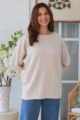 Elke Jumper - Beige Tops Isabella Boho