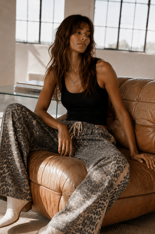 Cassi Knit Ribbed Singlet - Black Tops MIRACLE