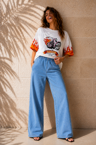 Leah Light Denim Wide/Straight Leg Jeans Bottoms Country Denim
