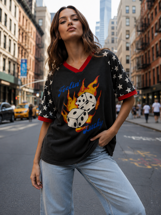 Burning Dice Tee - By Frankie Tops By Frankie