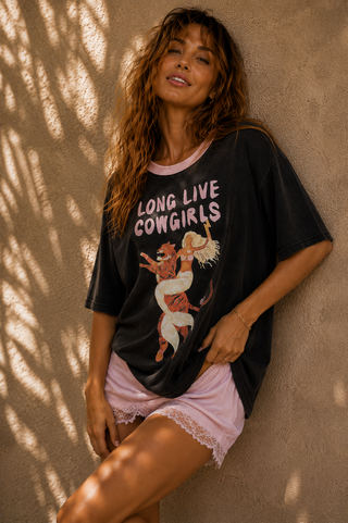 Tigers & Mermaids Washed Black Tee  - By Frankie