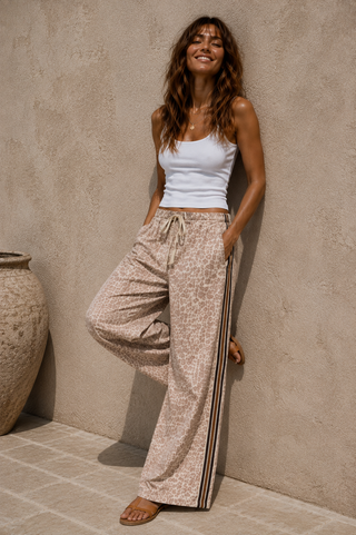 Snow Leopard Denim Racer Pants  - By Frankie
