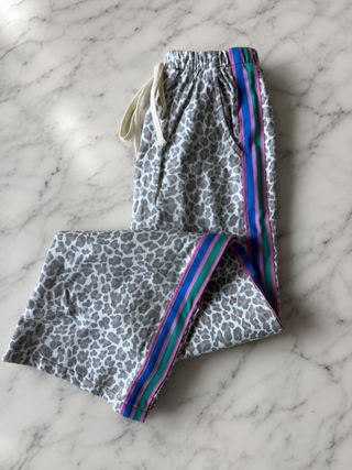 Candy Leopard Denim Racer Pants - By Frankie Bottoms BY FRANKIE