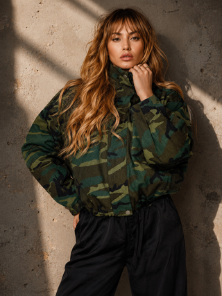 Camo Funnel Jacket - By frankie Jacket Here Come The Sun