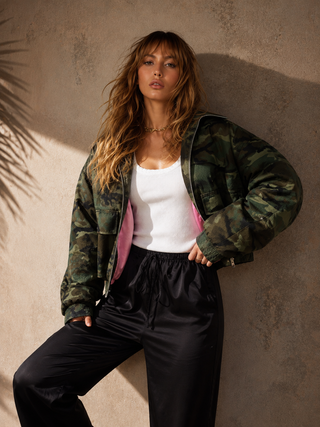 Camo Funnel Jacket - By frankie Jacket Here Come The Sun