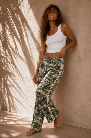 Star Camo Racer Denim Pants - By Frankie Bottoms BY FRANKIE