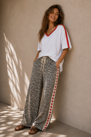 Basic White Tee With Red Stripe Tops Ebby and I