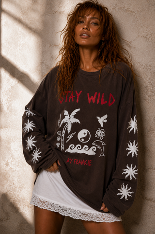 Wild One Tee Brown - By Frankie TOPS By Frankie