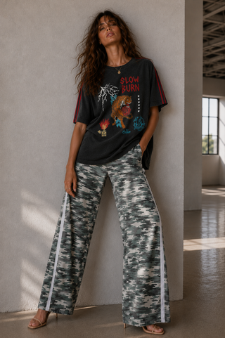 Rainforest Camo Racer Pants - By Frankie Bottoms BY FRANKIE