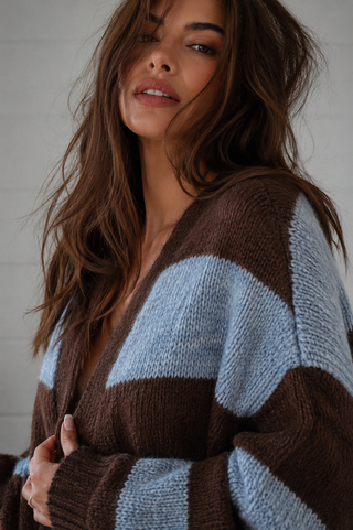 Lindi Cardigan/Jacket - Blue/Brown Outerwear Isabella Boho