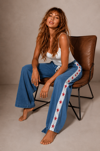 Denim Star Racer Pants - By Frankie Bottoms BY FRANKIE