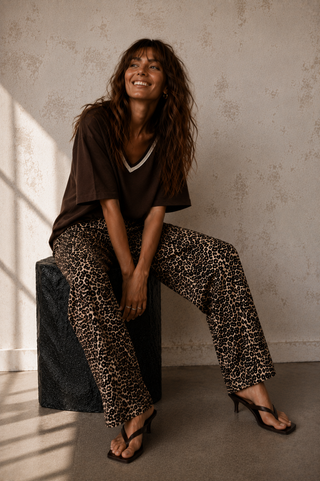 Denim Relaxed Leopard Jeans Bottoms Ebby and I