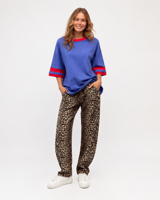 Basic Cobalt Tee With Red Stripe Tops Ebby and I