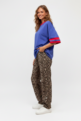 Basic Cobalt Tee With Red Stripe Tops Ebby and I