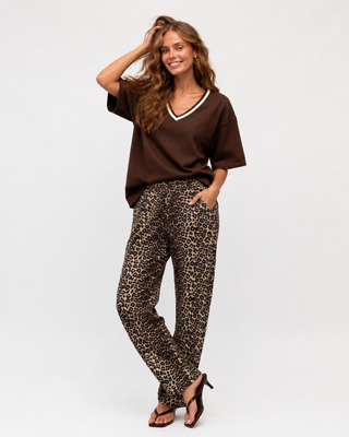 Denim Relaxed Leopard Jeans Bottoms Ebby and I