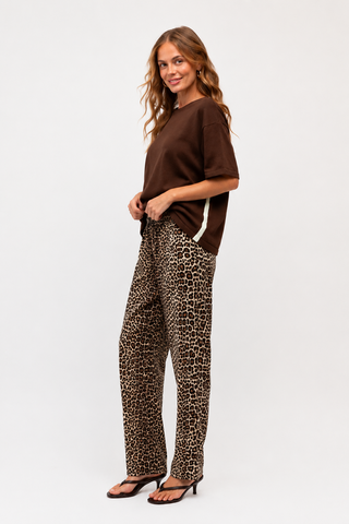 Denim Relaxed Leopard Jeans Bottoms Ebby and I