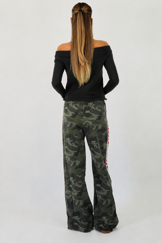 Camo Red Hearts Denim Racer Pants - By Frankie