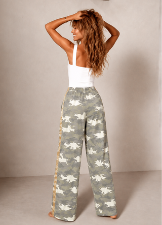 Light Camo Racer Denim Pants - By Frankie Bottoms BY FRANKIE