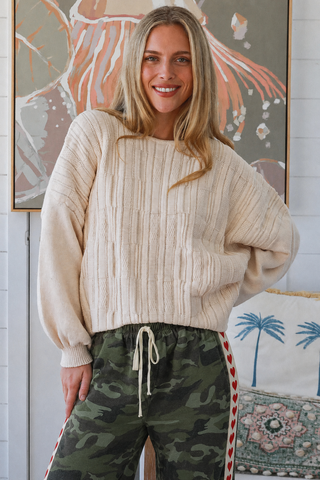Francesca Jumper - Beige Tops Isabella Boho