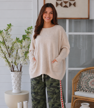 Elke Jumper - Beige Tops Isabella Boho