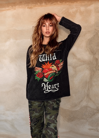 Burning Hearts Long Sleeve Top - By Frankie TOPS By Frankie