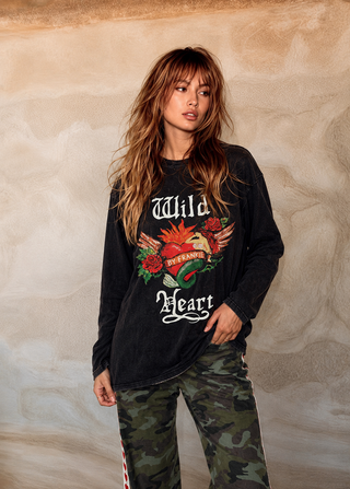 Burning Hearts Long Sleeve Top - By Frankie TOPS By Frankie