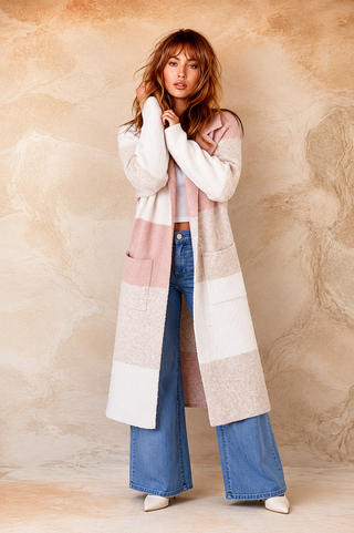 Carmen Cardigan/Jacket - Pink/White Outerwear HQ