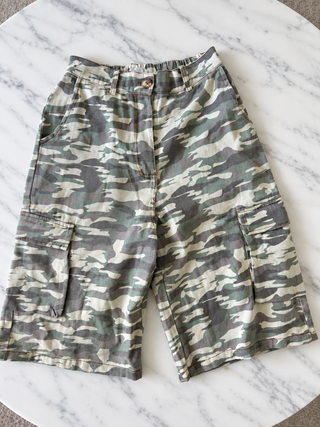 Light Camo Jorts Denim Pants - By Frankie Bottoms BY FRANKIE