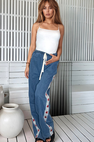 Denim Star Racer Pants - By Frankie Bottoms BY FRANKIE