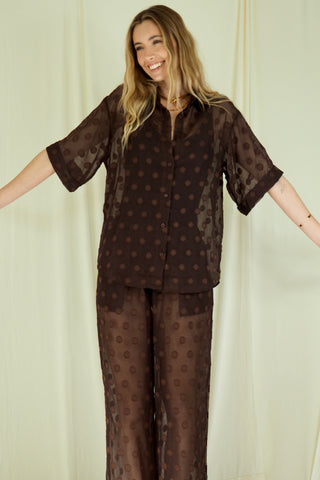 Janie Sheer Shirt and Pants Set - By Frankie Sets By Frankie