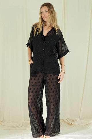 Janie Sheer Shirt and Pants Set - By Frankie Sets By Frankie
