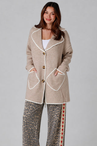 Isla Cardigan/Jacket - Beige Outerwear Sage Collective