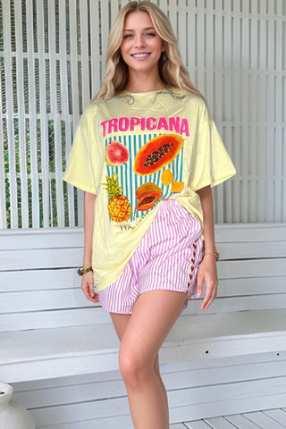 Pink/White Stripe Shorts with Red Hearts - By Frankie Tops By Frankie