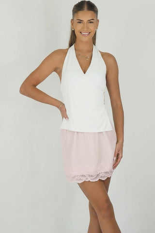 Paris Lace Pink Mini Skirt - By Frankie skirts By Frankie