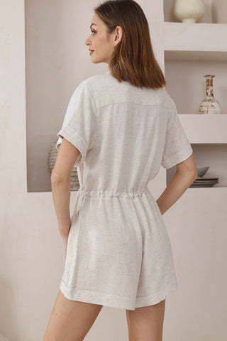 Raya Playsuit - Natural Linen playsuits IRIS MAXI