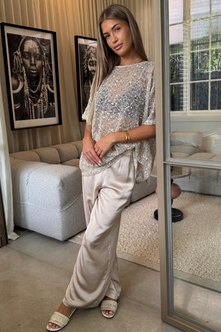 Stala Stone Satin Wide Leg Pants Bottoms Here Come The Sun