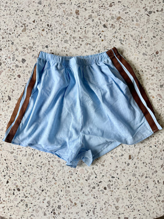 Baby Blue Racer Stripe Shorts - By Frankie Bottoms By Frankie
