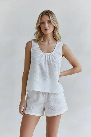 Taline White Embroidered Top TOPS Du Soleil
