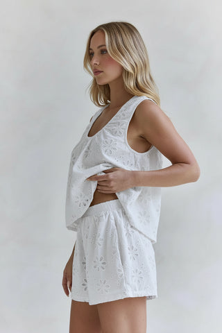 Taline White Embroidered Top TOPS Du Soleil