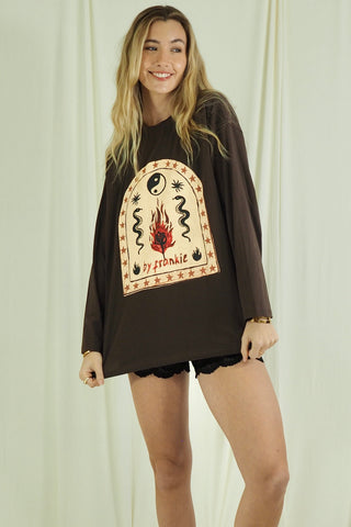 Yin Yang Tee Brown - By Frankie TOPS By Frankie