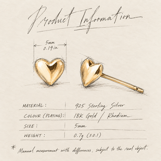 Gold Mini Heart 925 Sterling Silver Stud Earrings - accessories Sage Collective