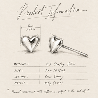 Silver Mini Heart 925 Sterling Silver Stud Earrings accessories Sage Collective