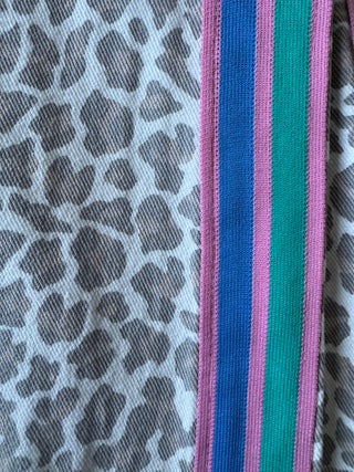 Candy Leopard Denim Racer Pants - By Frankie Bottoms BY FRANKIE