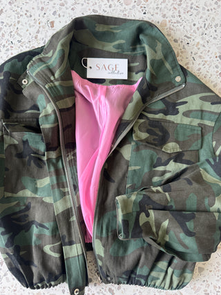 Camo Funnel Jacket - By frankie Jacket Here Come The Sun