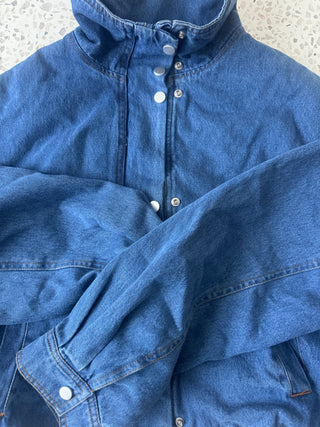 Denim Funnel Jacket Jacket Pink Diamond